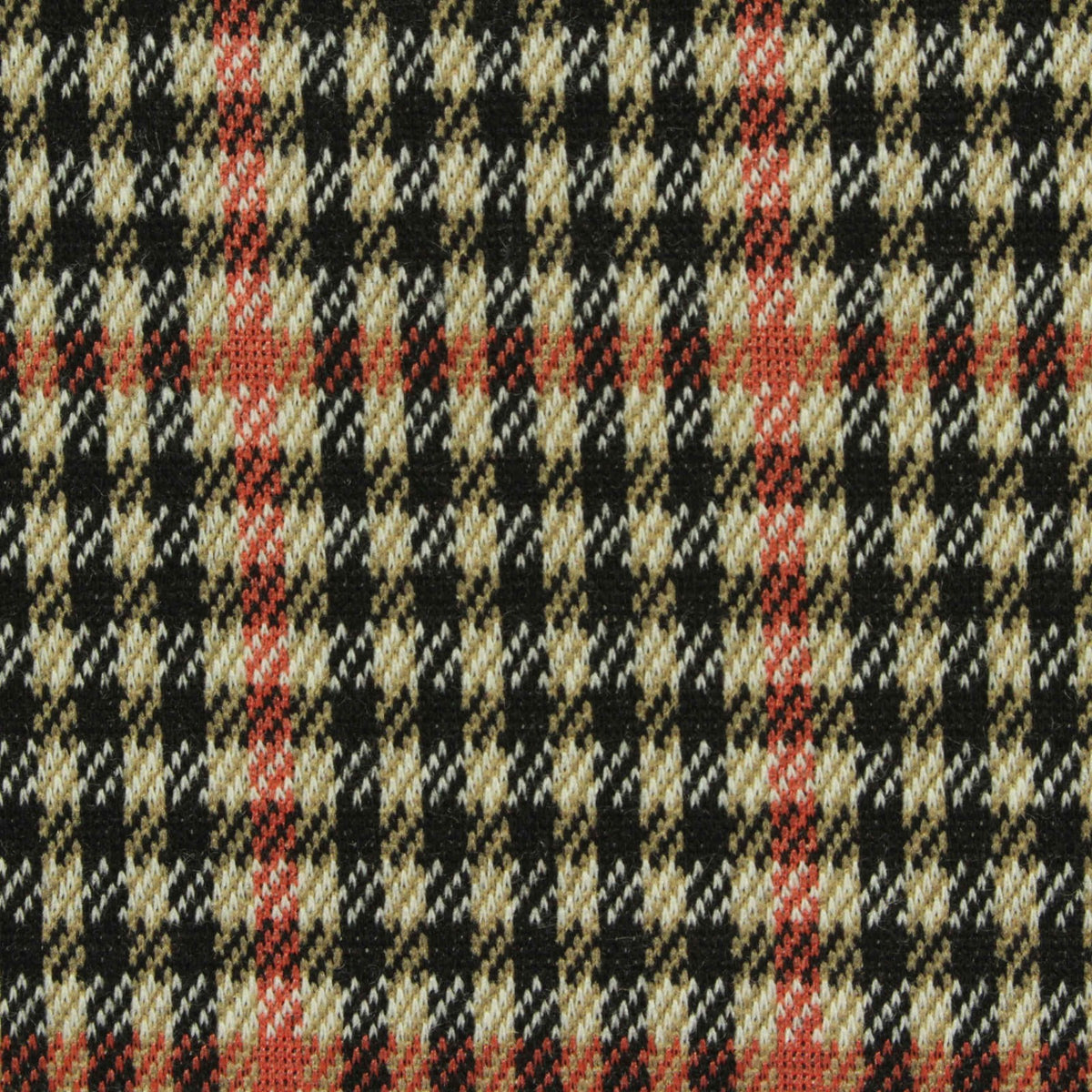 Black Houndstooth Jacquard, Poly-Viscose, 307 gsm