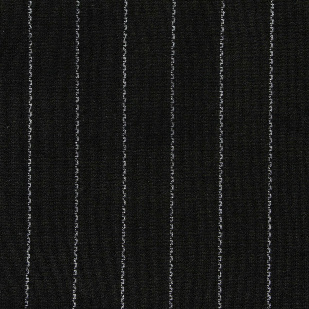 White Vertical-Pinstripe Ponte Knit, Polyester, 315 gsm