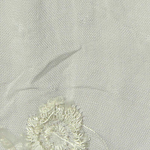 White Floral Woven, Viscose, 92 gsm