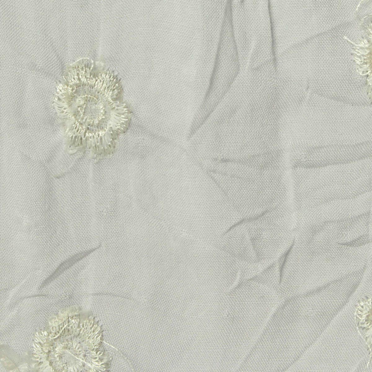 White Floral Woven, Viscose, 92 gsm