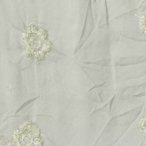 White Floral Woven, Viscose, 92 gsm