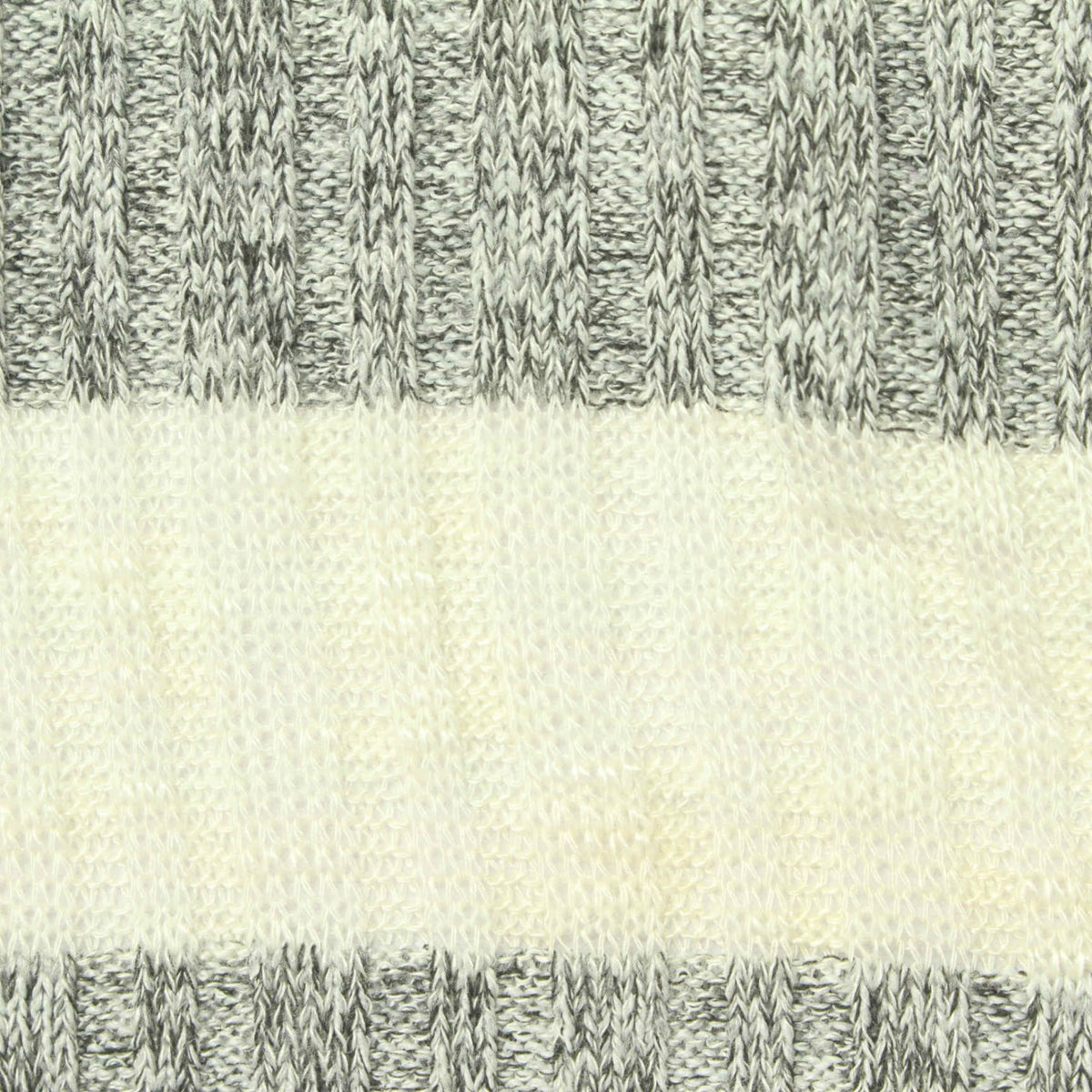 Cream Horizontal-Stripe Rib Knit, Poly-Viscose, 185 gsm
