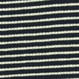 Black Horizontal-Stripe Rib Knit, Poly-Cotton
