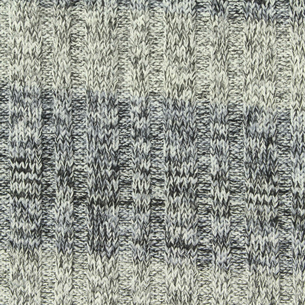 Black Marl Rib Knit, Poly-Viscose, 270 gsm