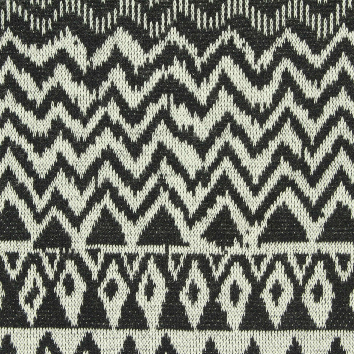 Black Geometric-Zigzag Jacquard, Polyester, 237 gsm