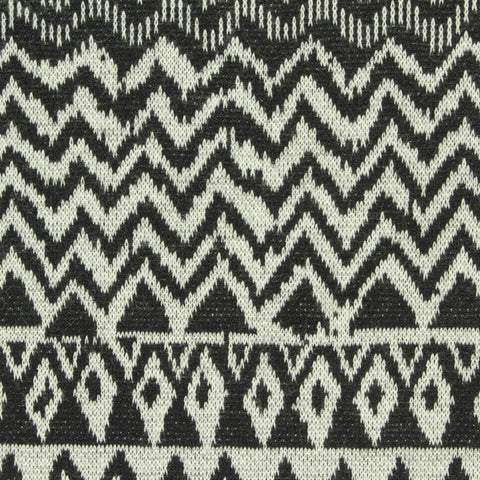 Black Geometric-Zigzag Jacquard, Polyester, 237 gsm