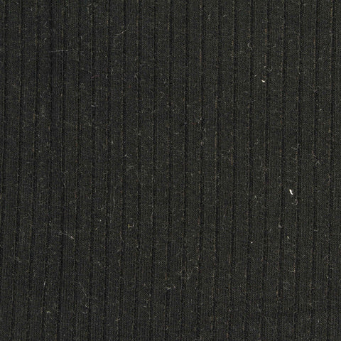 Viscose Stretch Rib Knit Fabric, 340 gsm, 130 cm — Black