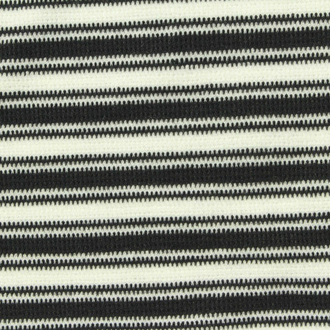 Black Horizontal-Stripe Rib Knit, Poly-Viscose, 250 gsm, 160 cm