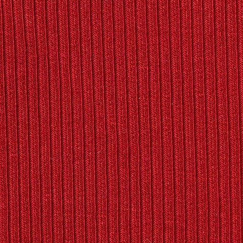 Viscose Acrylic Stretch Rib Knit Fabric, 260 gsm, 165 cm — Red
