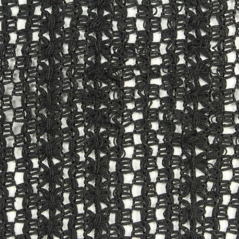 Black Small-Floral Mesh, Poly-Cotton