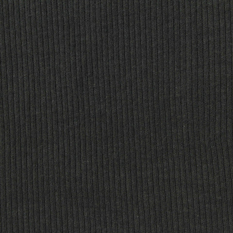 Cotton Stretch Rib Knit Fabric, 194 gsm, 135 cm — Grey