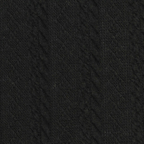 Jacquard Polyester Stretch Knit Fabric, 225 gsm, 148 cm — Black