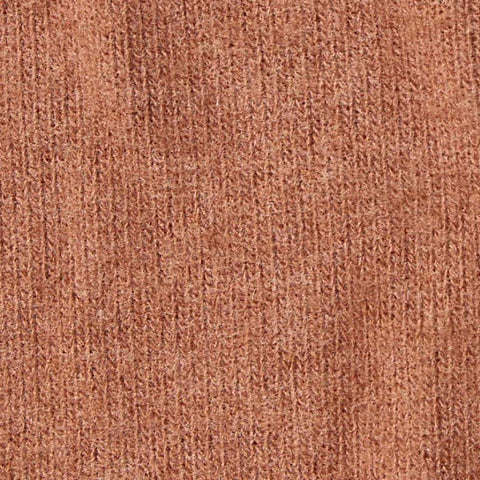 Brushed Polyester Viscose Stretch Chunky Knit Fabric, 233 gsm, 152 cm — Brown