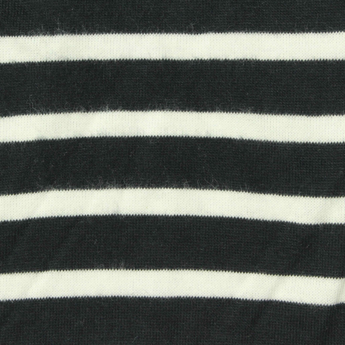 Black Horizontal-Stripe Jersey Knit, Cotton, 126 gsm