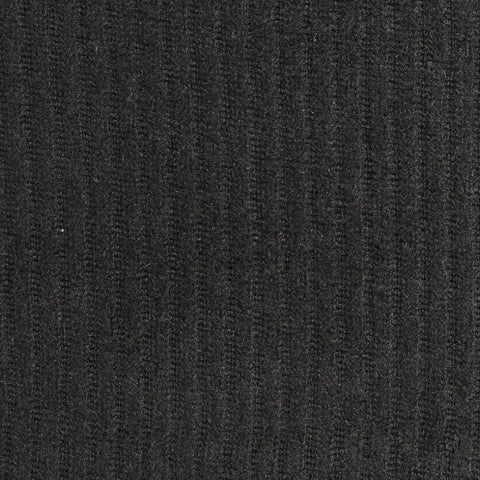 Polyester Stretch Rib Knit Fabric, 244 gsm, 155 cm — Black