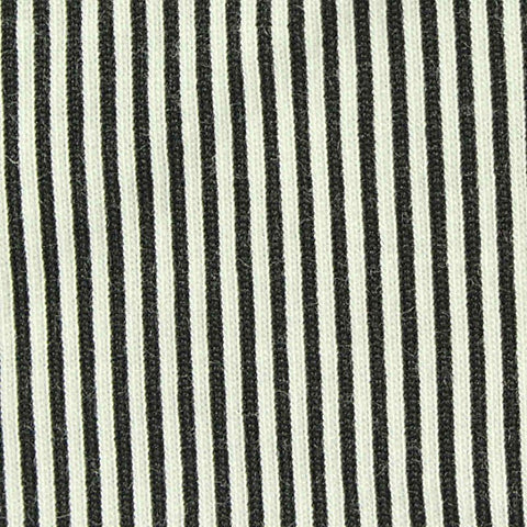 Black Vertical-Stripe Jersey Knit, Poly-Viscose, 204 gsm