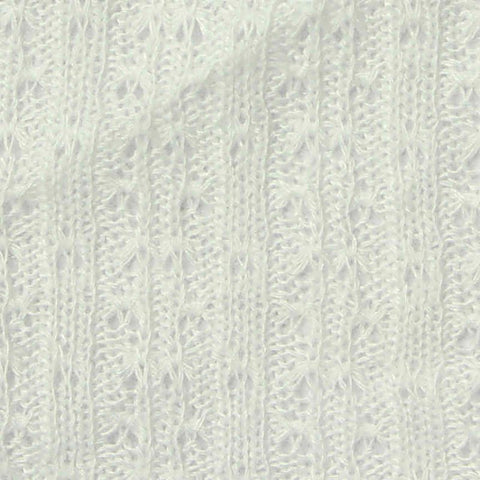 White Eyelet Rib Knit, Poly-Cotton