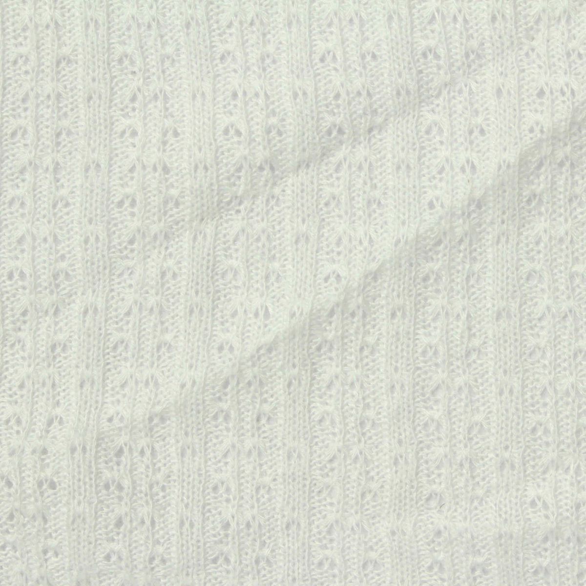 White Eyelet Rib Knit, Poly-Cotton