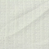 White Eyelet Rib Knit, Poly-Cotton