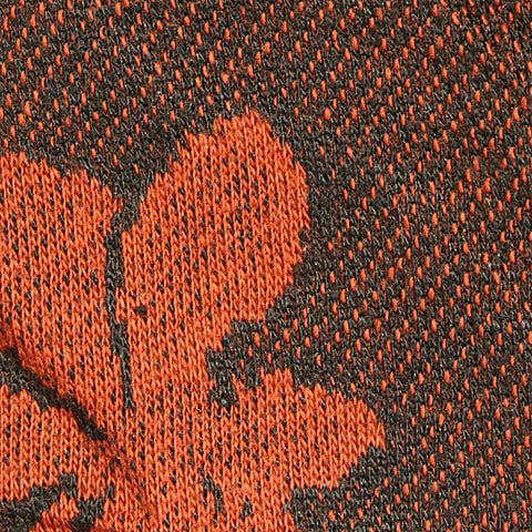 Orange Floral Jacquard, Poly-Cotton