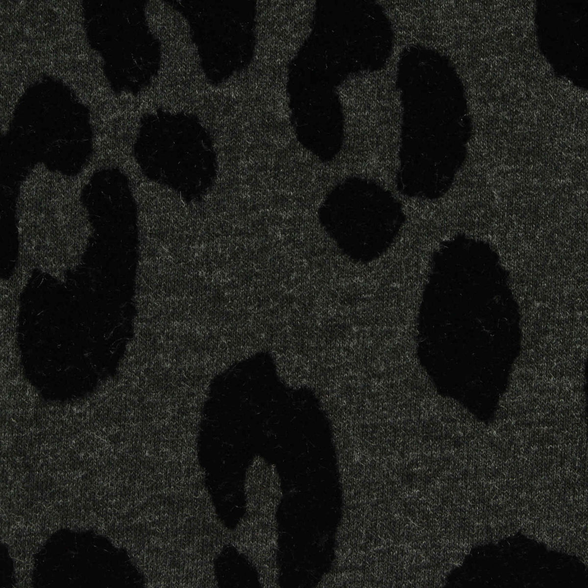 Black Leopard French Terry, Cotton-Poly