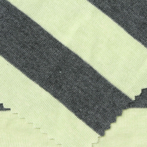Dark Grey Stripes Rib Knit, Viscose-Wool