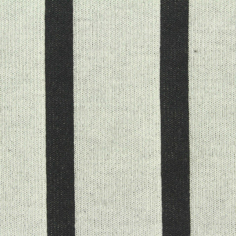 Black Vertical-Stripe Interlock Knit, Polyester, 310 gsm