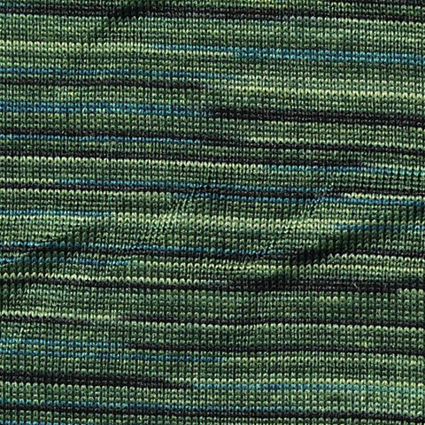 Green Horizontal-Stripe Jersey Knit, Polyester, 180 gsm