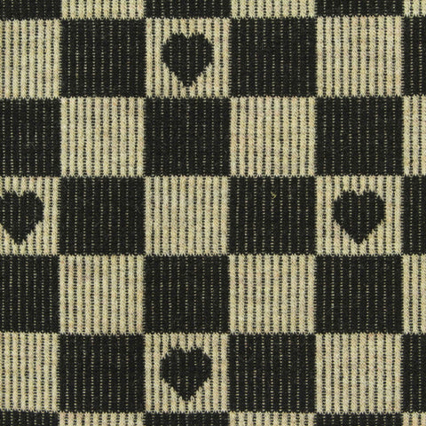 Black Check Rib Knit, Poly-Viscose, 268 gsm