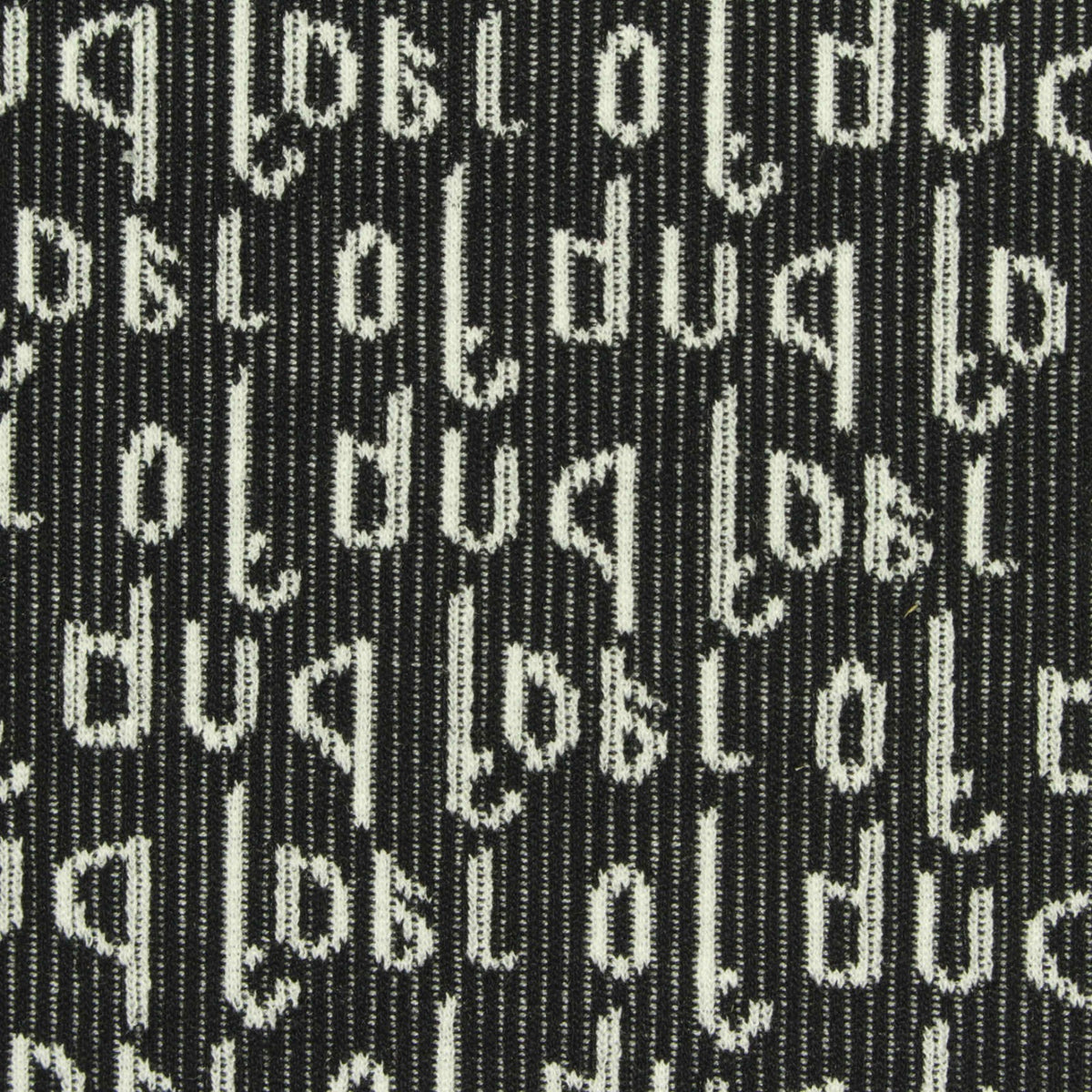 Jacquard Polyester Viscose Stretch Rib Knit Fabric, 250 gsm, 160 cm — Black