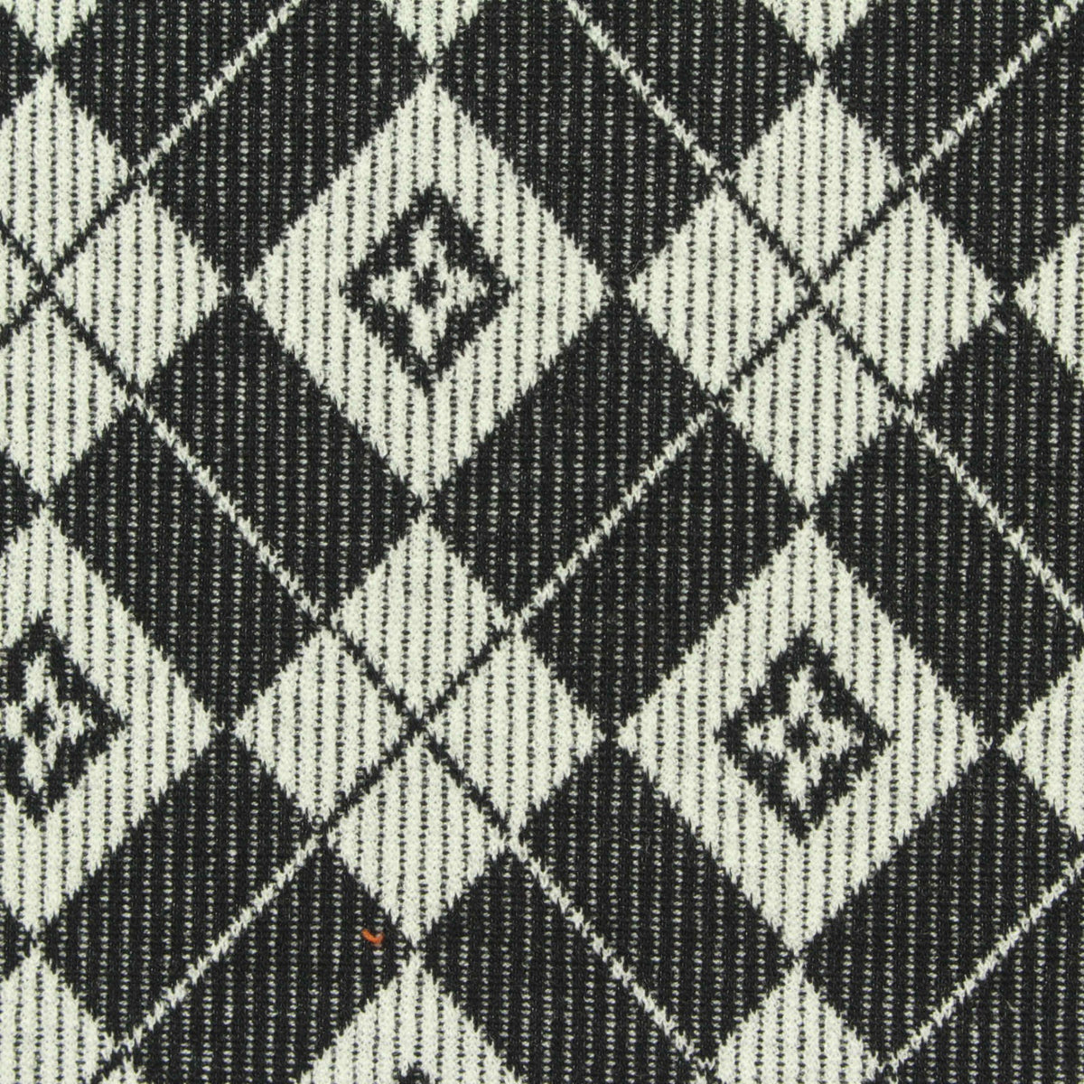 Black Argyle Rib Knit, Poly-Viscose