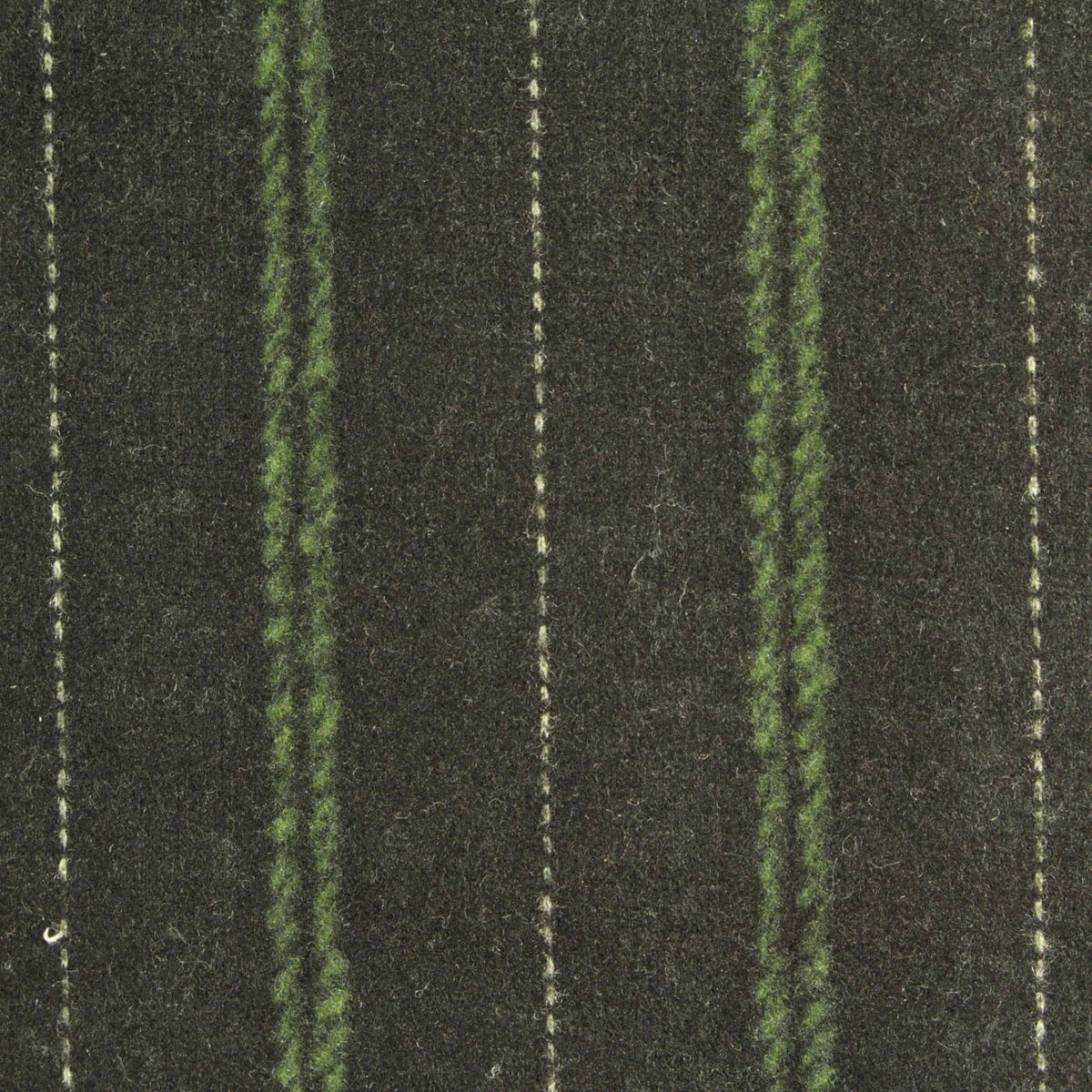 Dark Green Stripes Jacquard, Poly-Viscose