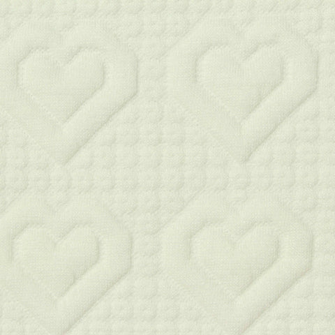 Beige Tone-on-Tone Heart Jacquard, Polyester