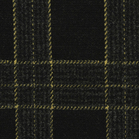 Dark Grey Plaid Jacquard, Viscose-Poly, 448 gsm