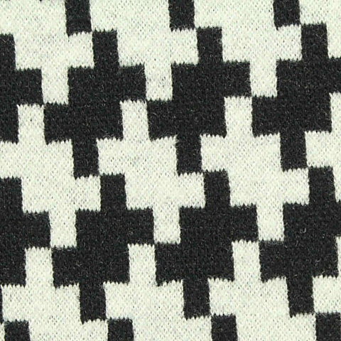 Black Houndstooth Jacquard, Poly-Viscose, 390 gsm