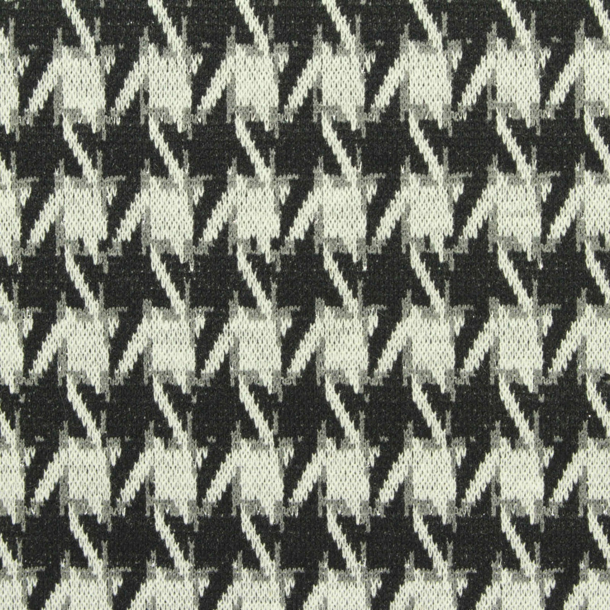 Black Houndstooth Jacquard, Poly-Viscose, 269 gsm