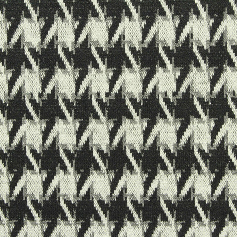 Black Houndstooth Jacquard, Poly-Viscose, 269 gsm