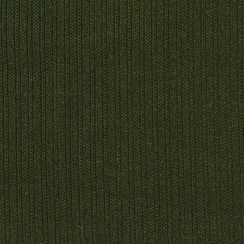 Dark Green Marl Rib Knit, Polyester, 247 gsm