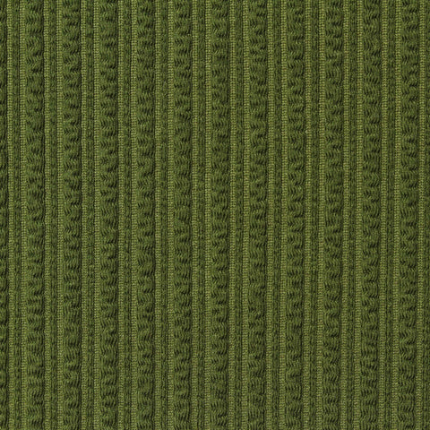Green Vertical-Stripe Rib Knit, Polyester