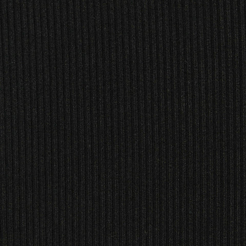 Polyester Stretch Rib Knit Fabric, 220 gsm, 165 cm — Black, ref EF-246865