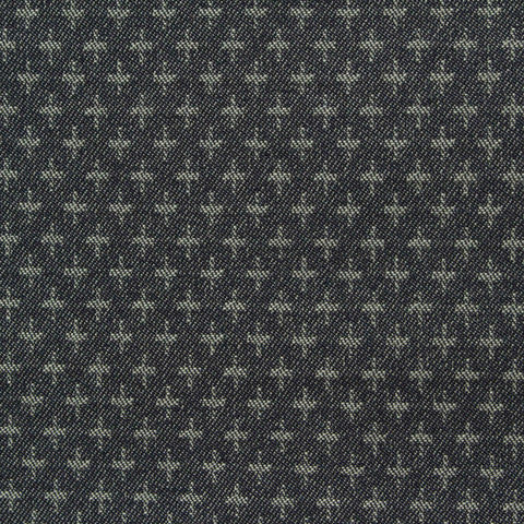 Jacquard Viscose Nylon Stretch Bengaline Fabric, 257 gsm, 150 cm — Navy