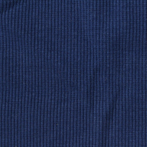 Cotton Polyester Stretch Rib Knit Fabric, 400 gsm, 130 cm — Navy