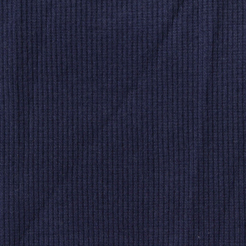 Cotton Polyester Stretch Rib Knit Fabric, 280 gsm, 110 cm — Navy
