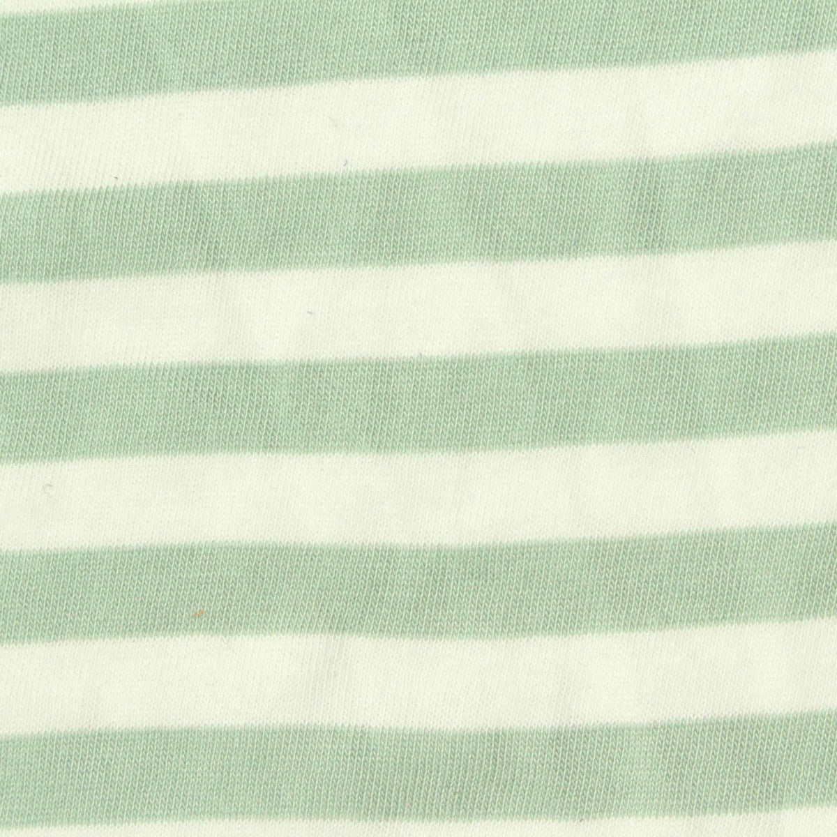 Light Green Horizontal-Stripe Jersey Knit, Cotton-Modal