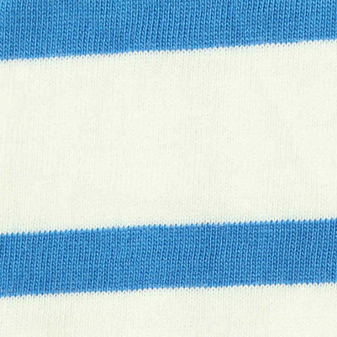 Blue Horizontal-Stripe Jersey Knit, Cotton, 155 gsm