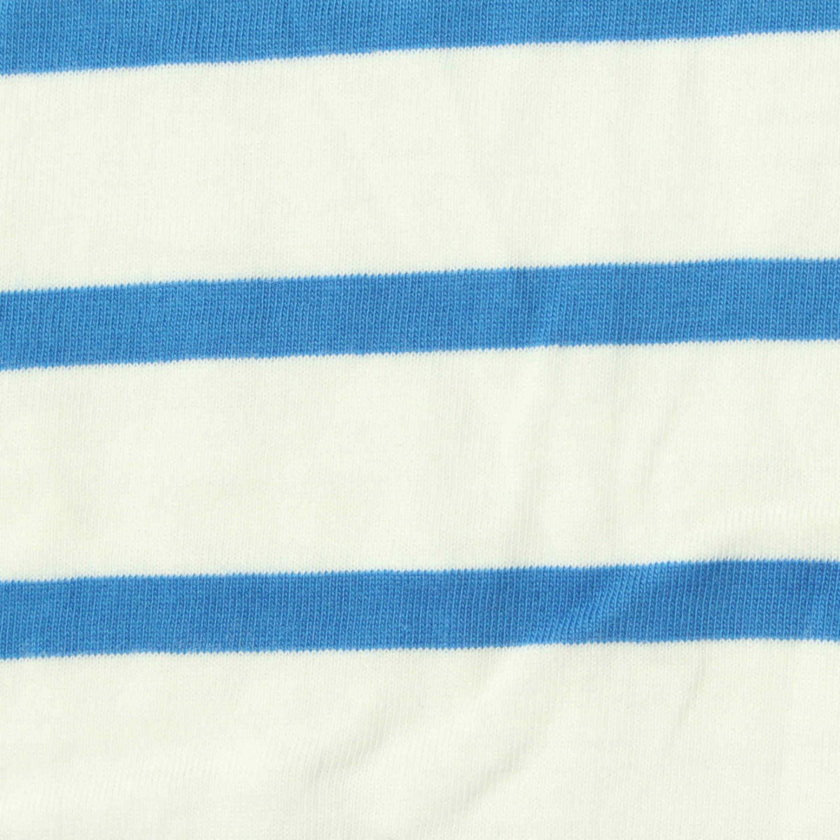 Blue Horizontal-Stripe Jersey Knit, Cotton, 155 gsm