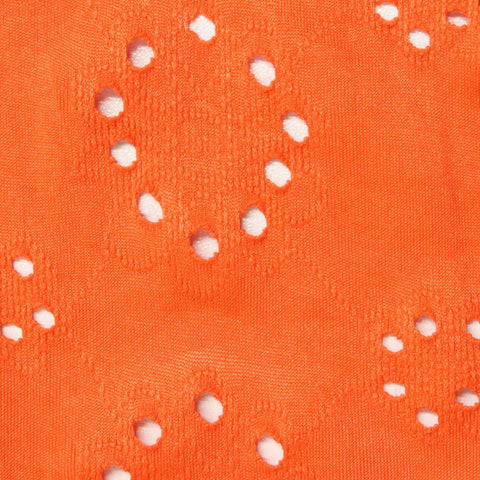 Orange Floral Jacquard, Polyester, 180 gsm