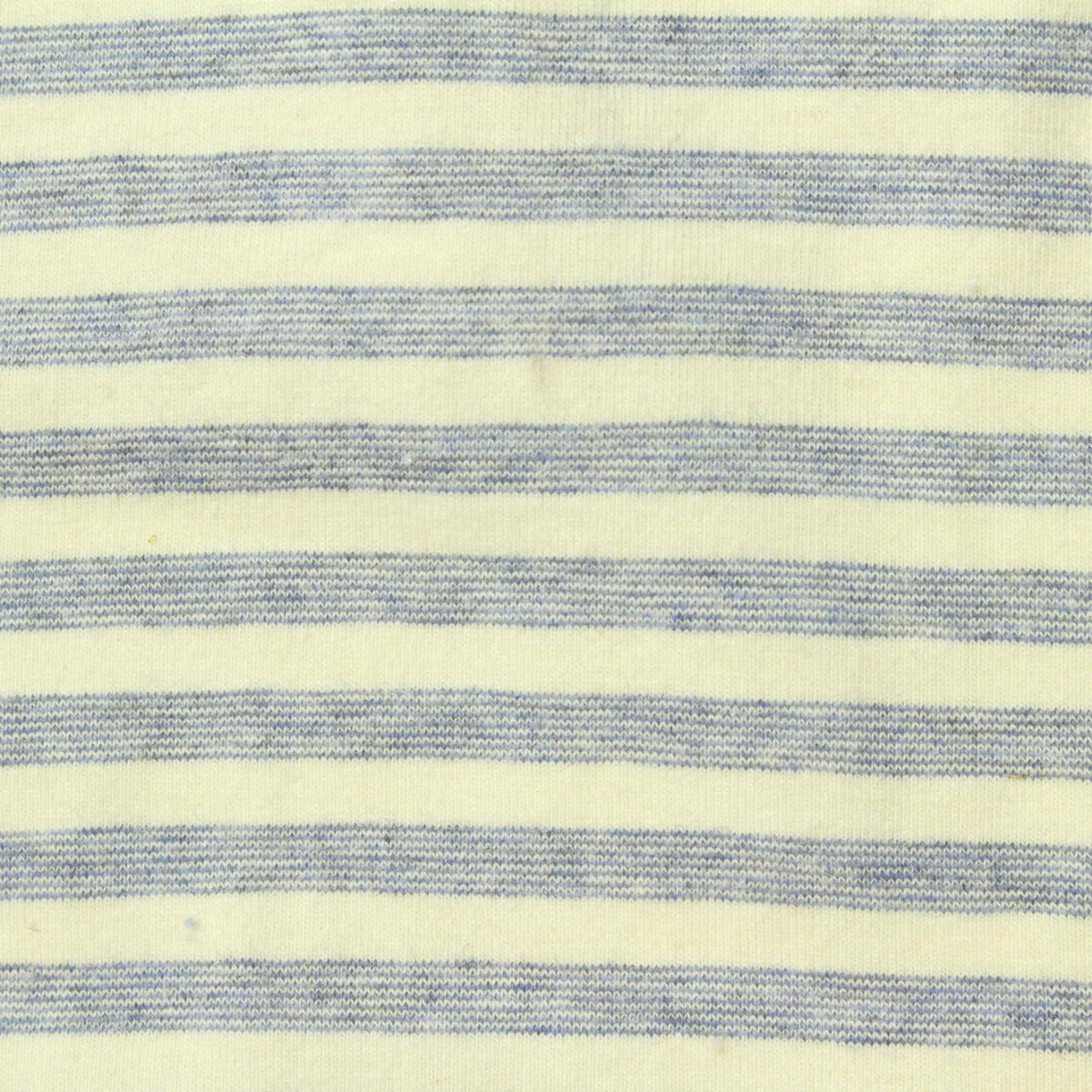 Cream Horizontal-Stripe Jersey Knit, Cotton, 177 gsm