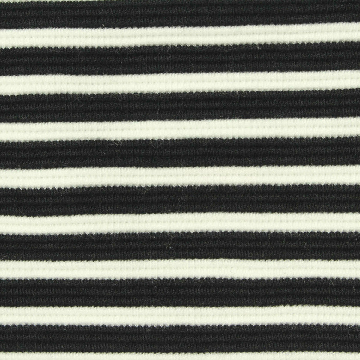Black Horizontal-Stripe Knit, Poly-Viscose, 436 gsm