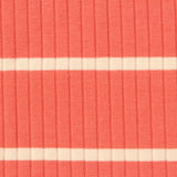 Coral Horizontal-Stripe Rib Knit, Cotton-Poly